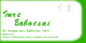 imre babocsai business card